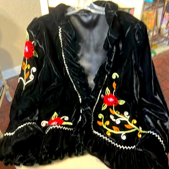 Jackets & Blazers - Velvet jacket with embroidery